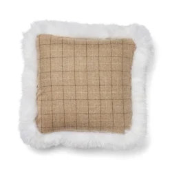 Checked Collection | Uldpude | Langhåret | Dobbeltsidet | 52x52 cm