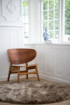 Designertæppe | Langhåret | New Zealand | Ø140 cm