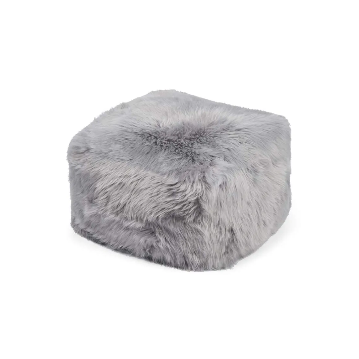 Firkantet puf | Langhåret | New Zealand | Læderbagside