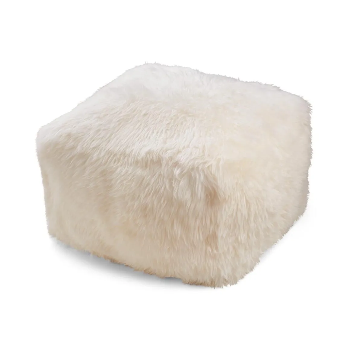 Firkantet puf | Langhåret | New Zealand | Læderbagside
