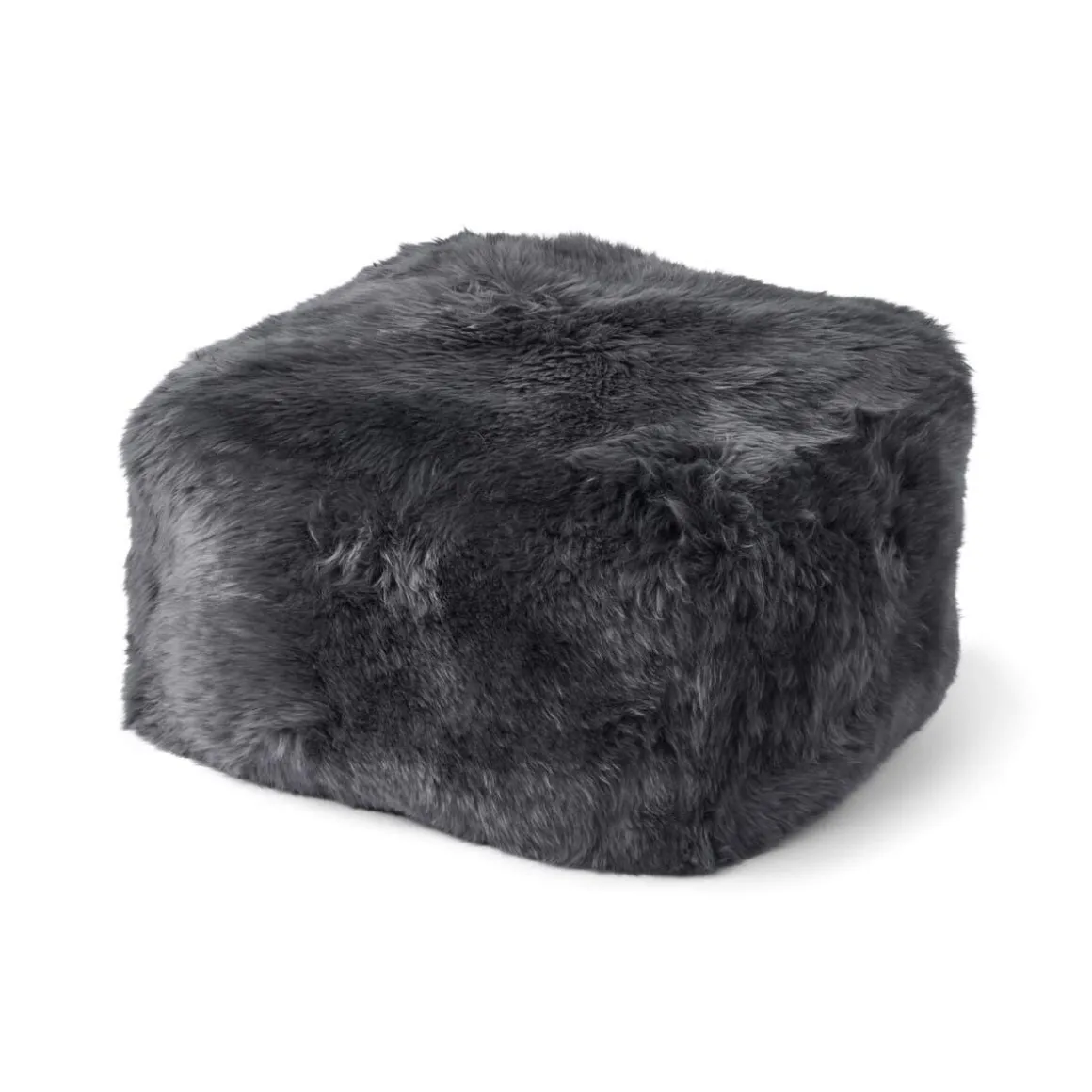 Firkantet puf | Langhåret | New Zealand | Læderbagside
