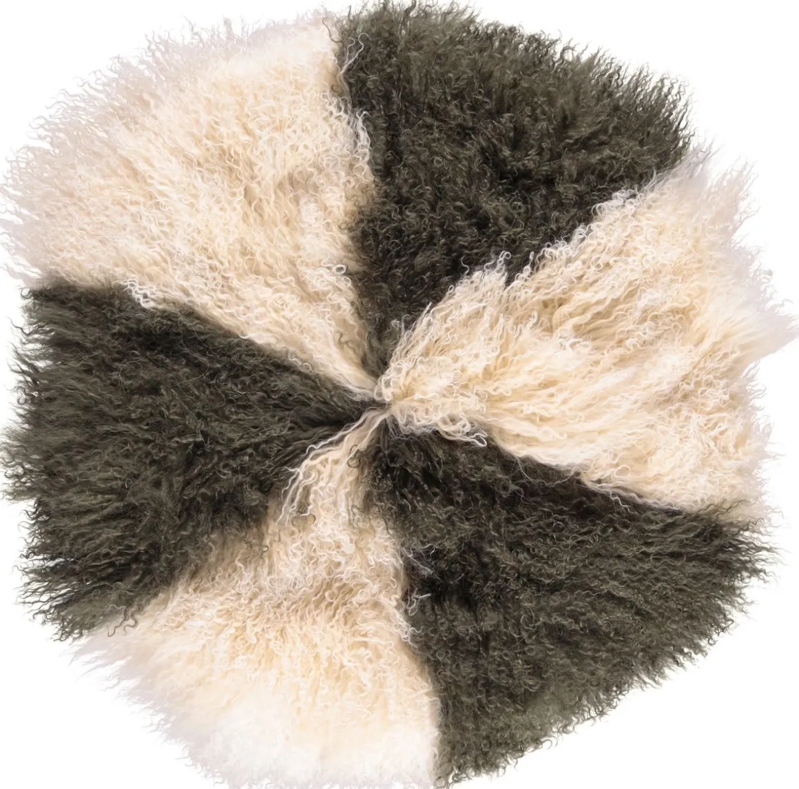 Lammeskindspude | Krøllet | Tibet | Ø45 cm, Ø62 cm & Ø38 cm