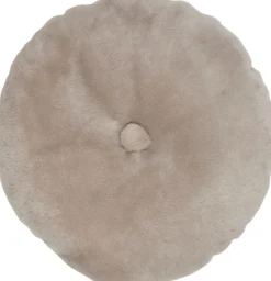 Lammeskindspude | Moccasin | Dobbeltsidet | Ø45 cm