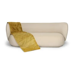 Minkplaid | Bagside af kashmir | Sennepsgul | 53x204 cm