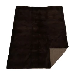Minkplaid | Bagside af kashmir | Mørkebrun | 120x150 cm