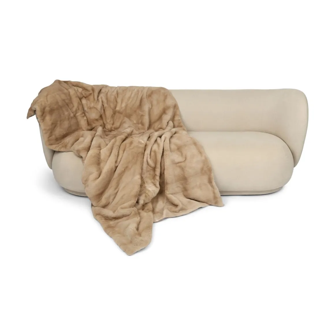 Minkplaid | Bagside af kashmir | Palomino | 120x220 cm