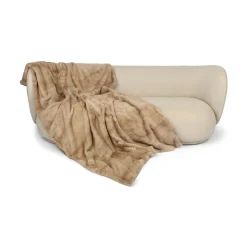 Minkplaid | Bagside af kashmir | Palomino | 130x220 cm
