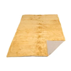 Minkplaid | Bagside af kashmir | Mustard | 140x200 cm