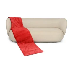 Minkplaid | Bagside af kashmir | Rød | 52x222 cm
