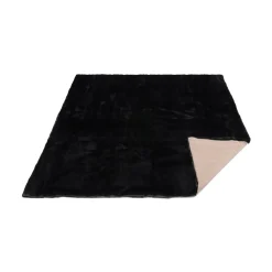 Minkplaid | Bagside af kashmir | Sort | 188x182 cm