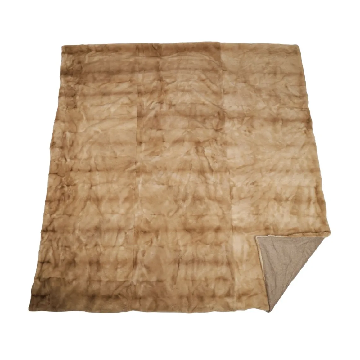 Minkplaid | Bagside af kashmir | Palomino | 200x210 cm