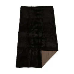 Mink Plaid | Kasmirbagside | Naturlig Mørkebrun | 100x190 cm