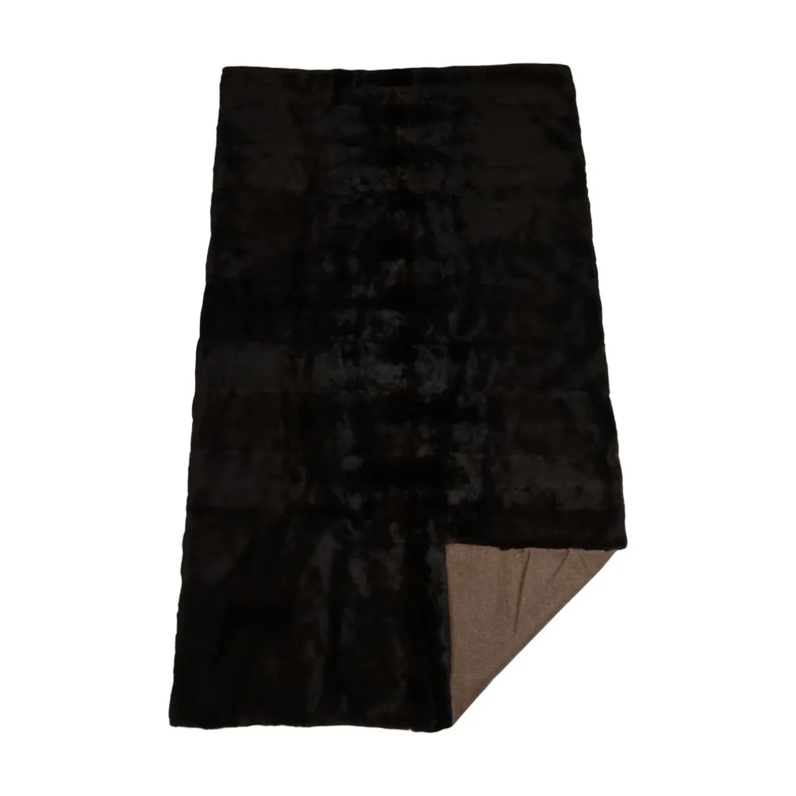 Mink Plaid | Kasmirbagside | Naturlig Mørkebrun | 100x190 cm