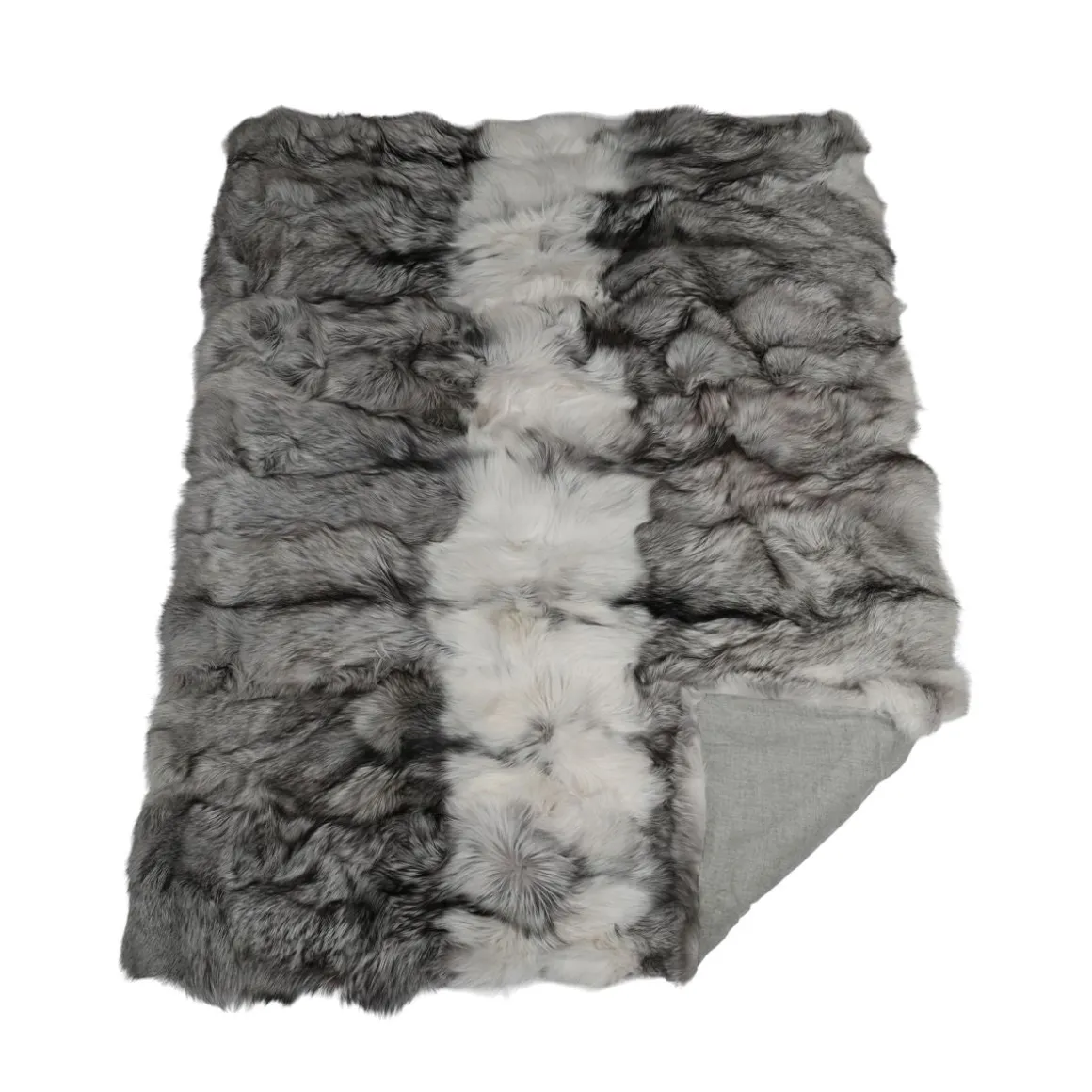 Premium ræveplaid | Bagside af kashmir | Platinum Fox | 150x200 cm