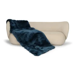 Premium ræveplaid | Bagside af kashmir | Blå Indigo | 80x260 cm