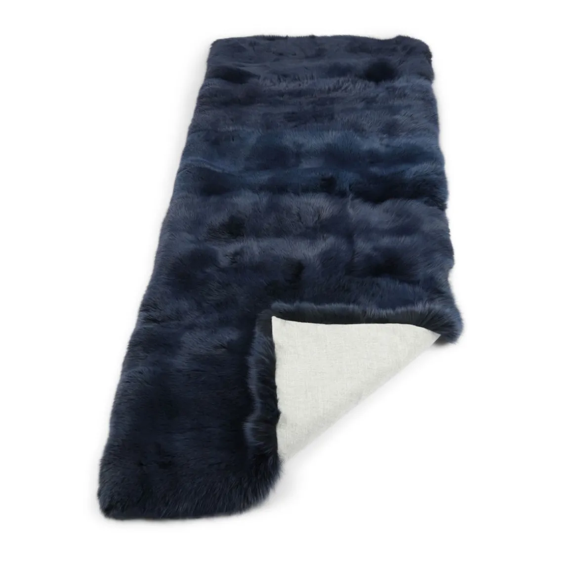 Premium ræveplaid | Cashmerebagside | Blå Indigo | 210x76 cm
