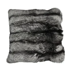 Premium rævepude | Kashmirbagside | Norge | Silver Fox | 80x80 cm