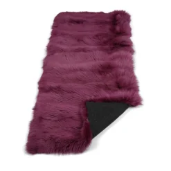 Premium tæppe af ræv | Bagside af kashmir | Grape Purple | 180x70 cm