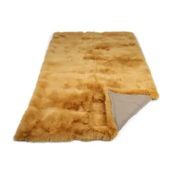 Premium tæppe af ræv | Bagside af kashmir | Sennepsgul | 240x170 cm