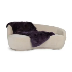 Premium tæppe af ræv | Bagside af kashmir | Aubergine | 150x70 cm