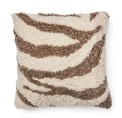Zebra Lammeskindspude | Korthåret | New Zealand | Dobbeltsidet | 60x60 cm