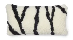 Zebra Lammeskindspude | Korthåret | New Zealand | Dobbeltsidet | 30x60 cm